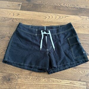 Miken Women's Black Swim Shorts with White Drawstring Size Medium